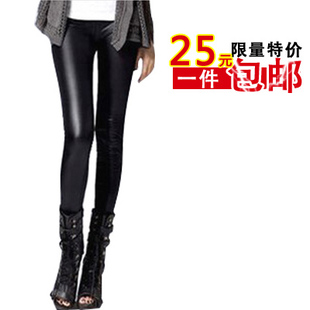 Autumn and winter ankle length legging matte leather pants female slim faux leather plus size ultra elastic legging