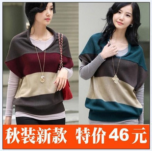 Autumn and winter batwing shirt short-sleeve sweater outerwear loose plus size pullover sweater female