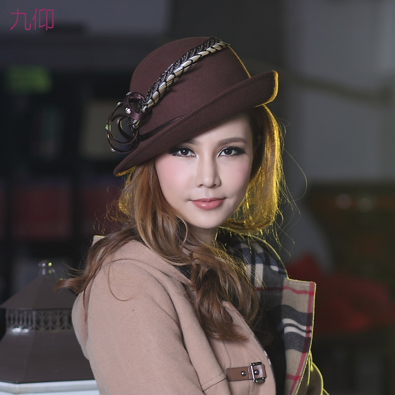 Autumn and winter casual all-match women's winter hat luxury wool fedoras female fashion hat