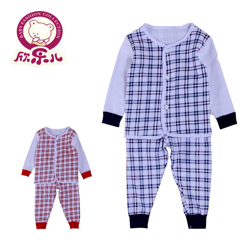 Autumn and winter children's clothing child derlook baby trousers long johns set 100% cotton double-breasted baby underwear 2464