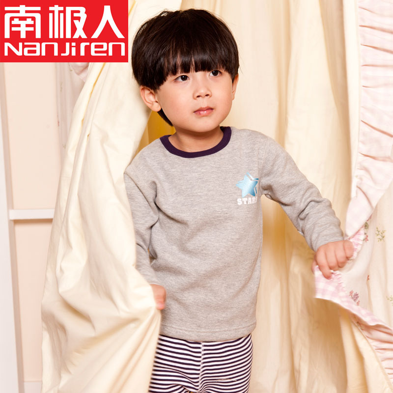 Autumn and winter children's clothing child thermal baby underwear set cotton male female child o-neck plus velvet thick