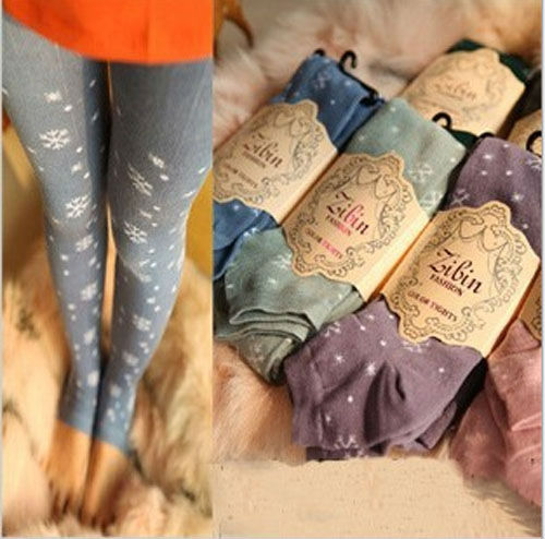 Autumn and Winter Christmas Snowflakes Thickening Lady Legging Tights 7 colors WFL-001