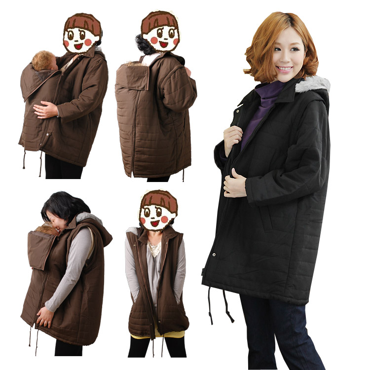 Autumn and winter clothes for mother and son maternity winter outerwear top fur collar thickening cotton-padded wadded jacket