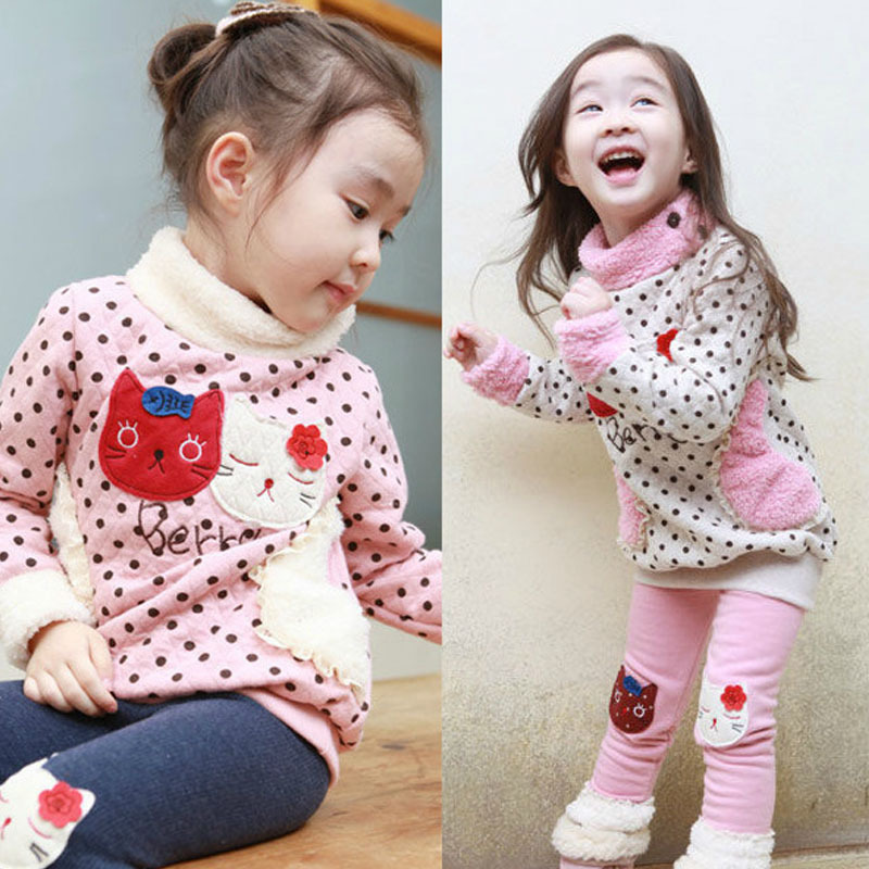 Autumn and winter clothing fur collar double owl embroidered sweatshirt cotton ball