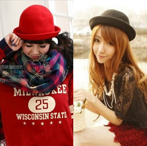 Autumn and winter dome small fedoras cashmere roll up hem fashion wool woolen vintage jazz hat