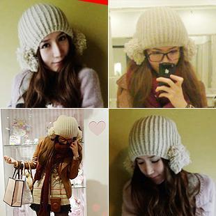 Autumn and winter earmuffs large sphere knitted hat millinery knitted hat mz047 Wholesale Free shipping