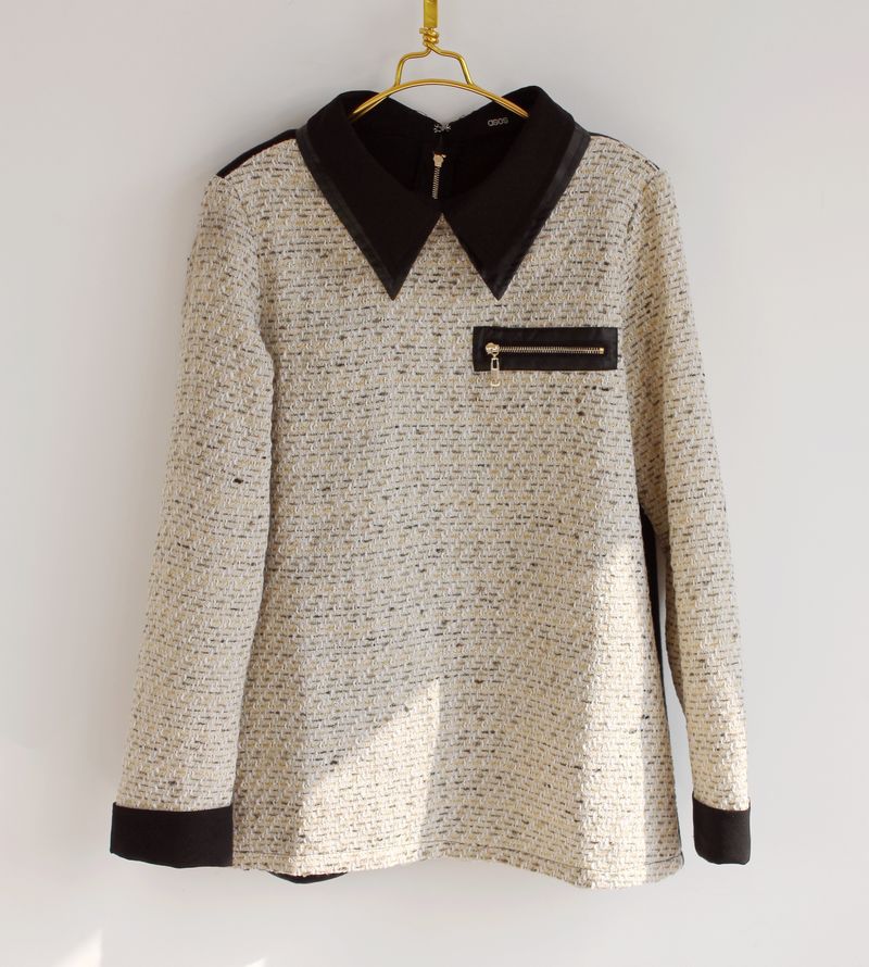 Autumn and winter fashion coarse woolen flower fabric vintage double layer collar shirt unisex shirt back plus velvet