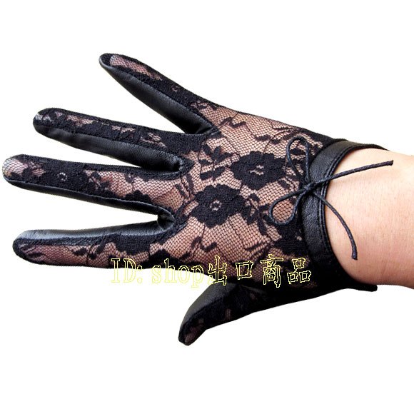 Autumn and winter fashion quality women's genuine leather sheepskin gloves lace sheepskin genuine leather