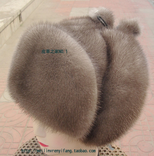 Autumn and winter fashion women's mink fur hat Women small hat marten hat