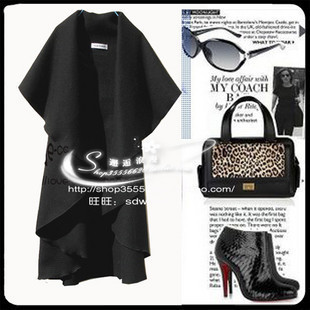 Autumn and winter fashion wool woolen cloak cape cloak outerwear trench overcoat plus size