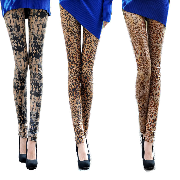 Autumn and winter faux leather legging with velvet comfortable snakeskin legging female 2