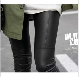 Autumn and winter female autumn and winter sexy pencil pants legging PU pants plus velvet faux leather pants legging