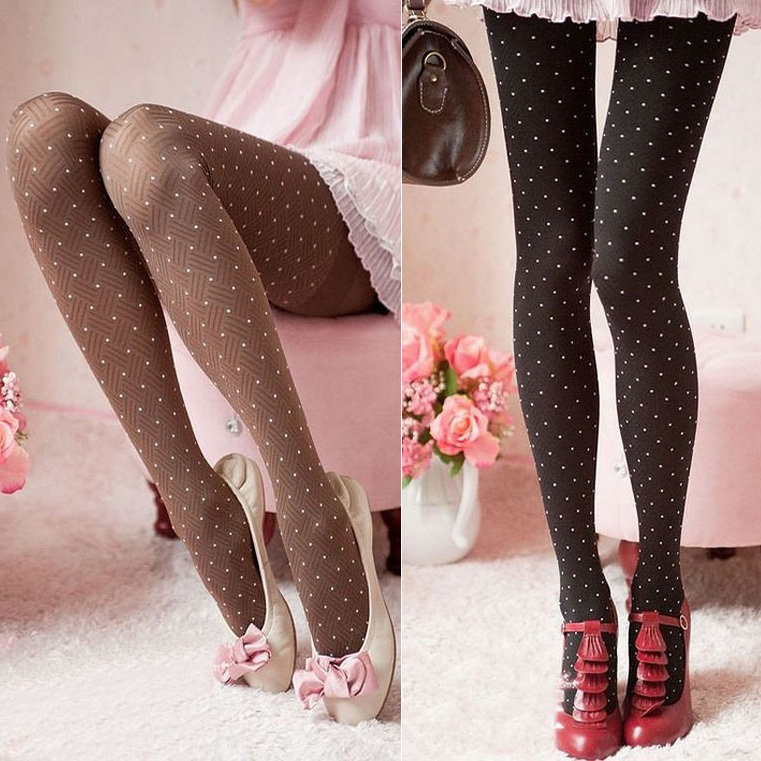 Autumn and winter female dimond plaid slanting stripe ankle length trousers socks pantyhose velvet socks