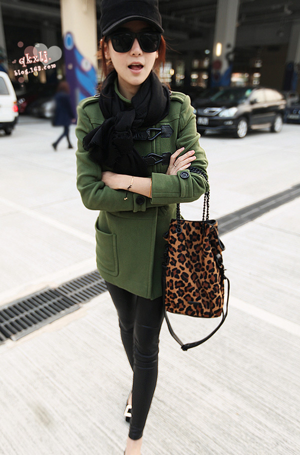 Autumn and winter Female  fashion stand collar double breasted epaulette overcoat trench outerwear Free shipping