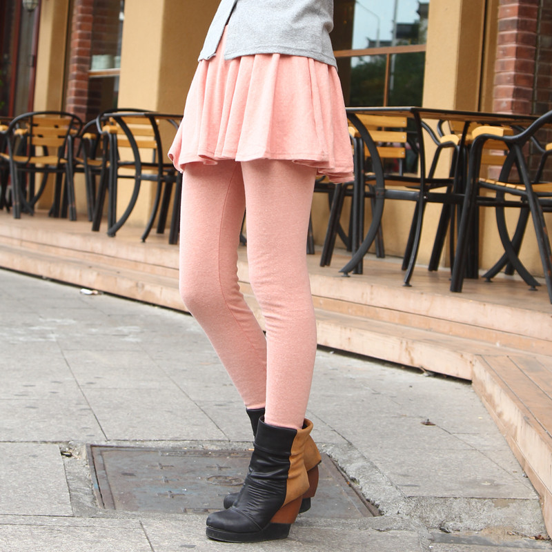 Autumn and winter female legging skirt winter faux two piece belt dress slim hip culottes