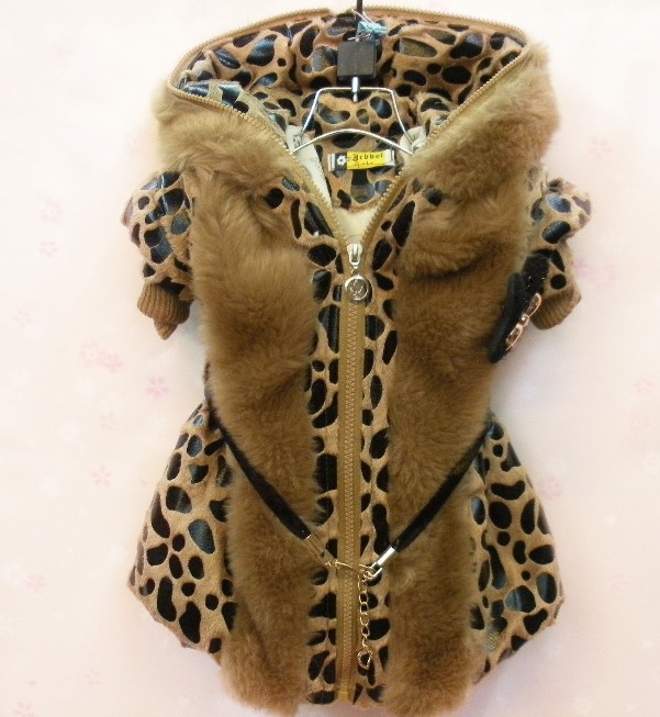 Autumn and winter female leopard print child with a hood outerwear children wool fashion outerwear