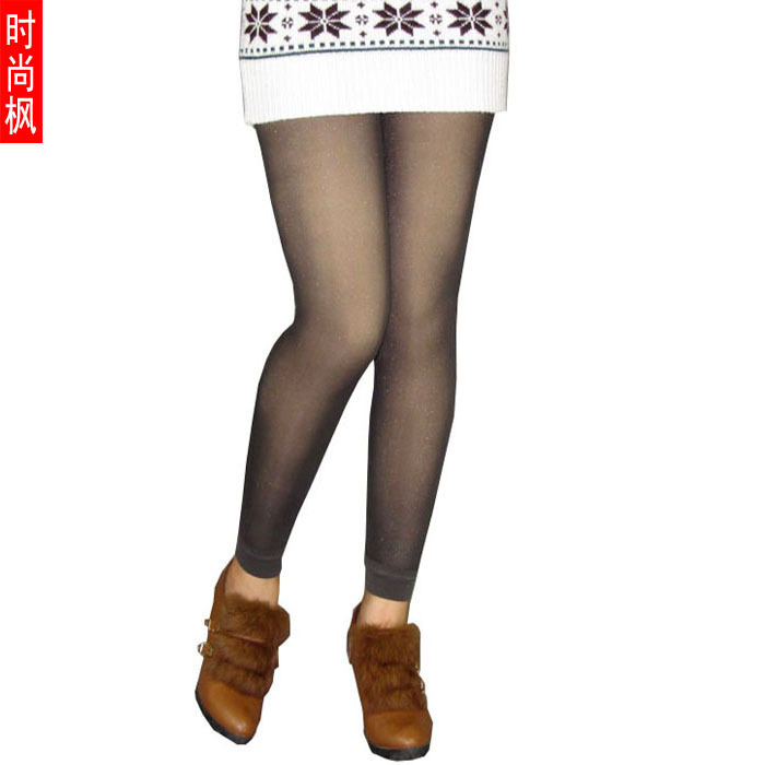 Autumn and winter female seamless plus velvet meat double layer legging thickening thermal liangsi boot cut jeans