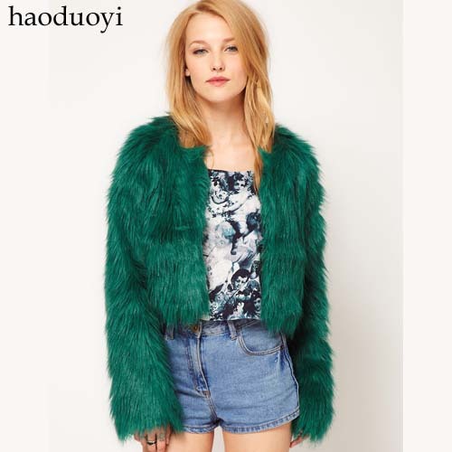 Autumn and winter fox fur blue green fur coat long-sleeve winter coat for women 6 sizes