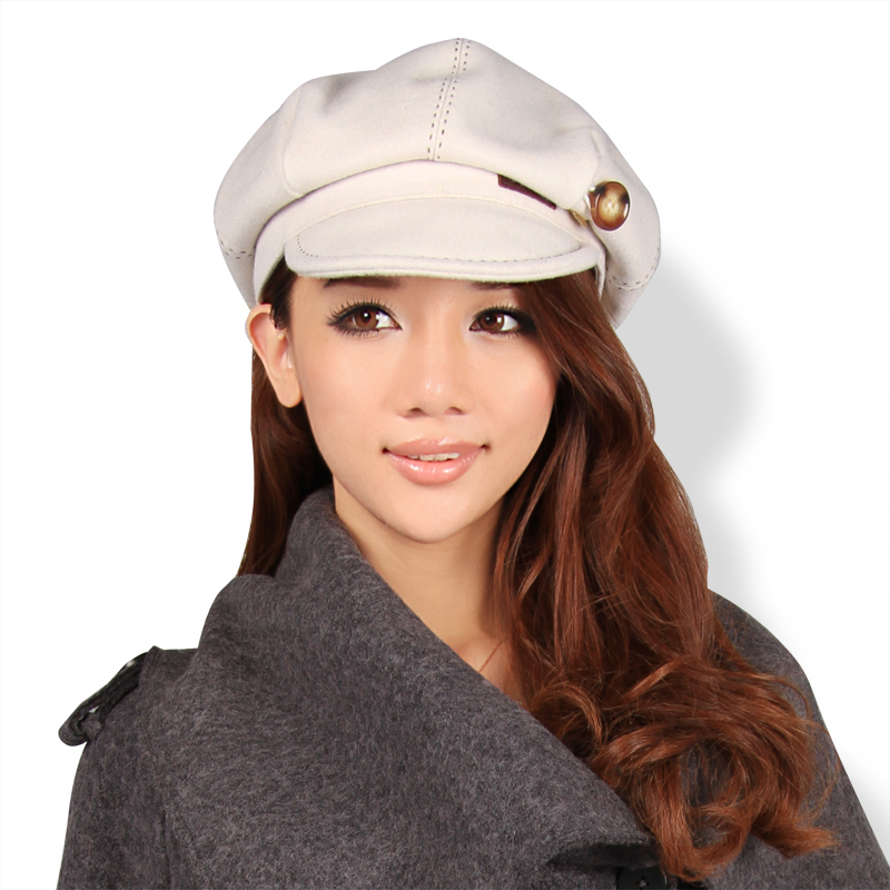 Autumn and winter hat female women's hat wool painter cap octagonal hat