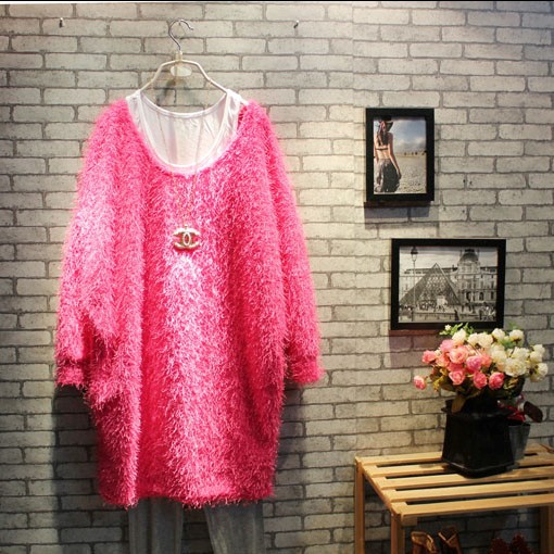 Autumn and winter high quality chromic elegant woolen t skirt berber fleece macrotrichia loose sweater dress