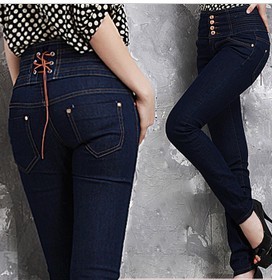 Autumn and winter high waist jeans female skinny pants slim high waist pencil pants female jeans female Free Shipping