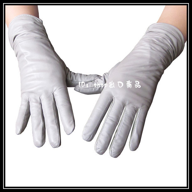 Autumn and winter hot-selling ! fashion all-match women's genuine suede leather gloves light grey soft