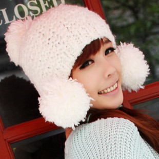 Autumn and winter hot-selling sphere knitted hat ear hat knitted hat