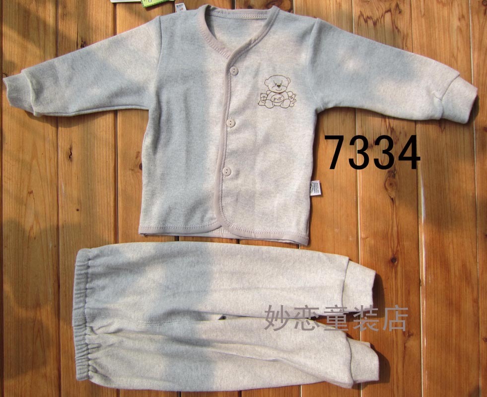 Autumn and winter infant baby single tier underwear stretch cotton breathable male girls clothing set