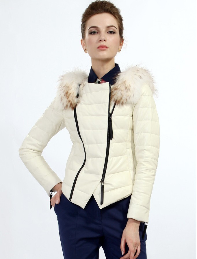 Autumn and winter ladies short fur wool quality PU Leather Slim short female slim leather jacket free shipping