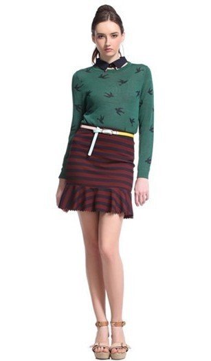 Autumn and winter!lady swallow print knitwear,Collar removable  /western/VINTAGE ladies' sweater