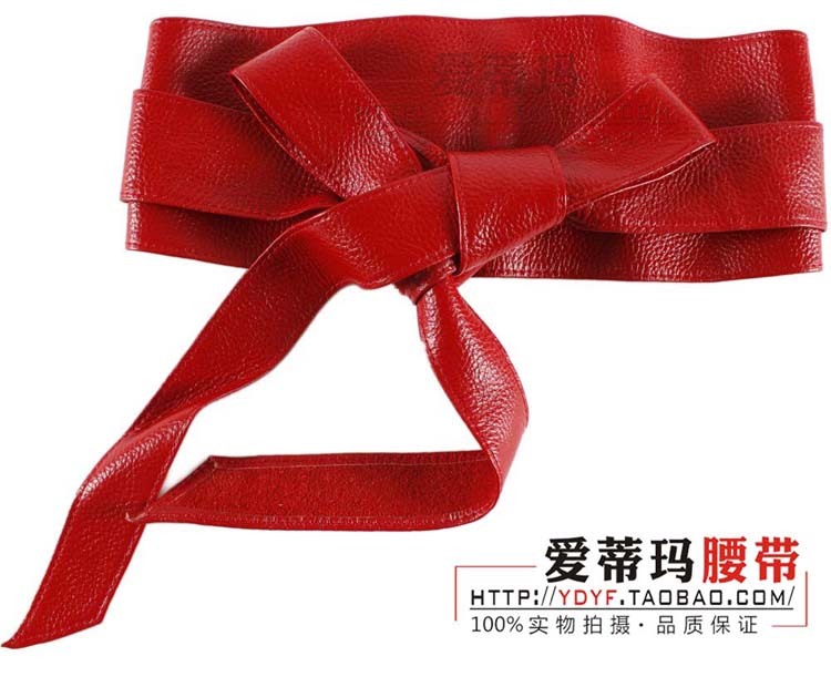 Autumn and winter litchi genuine leather belt female all-match ring belt genuine leather cummerbund female