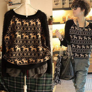 Autumn and winter loose long-sleeve low collar pullover sweater outerwear elizabethans women's sweater