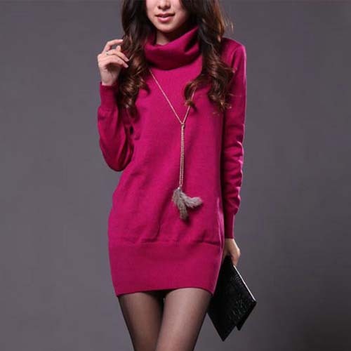 Autumn and winter loose medium-long pullover long-sleeve print women's basic shirt sweater women's