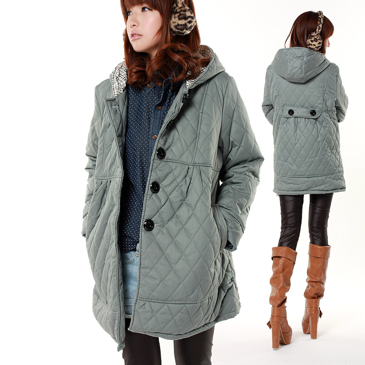 Autumn and winter maternity clothing cotton-padded jacket top elegant thickening maternity wadded jacket cotton-padded jacket
