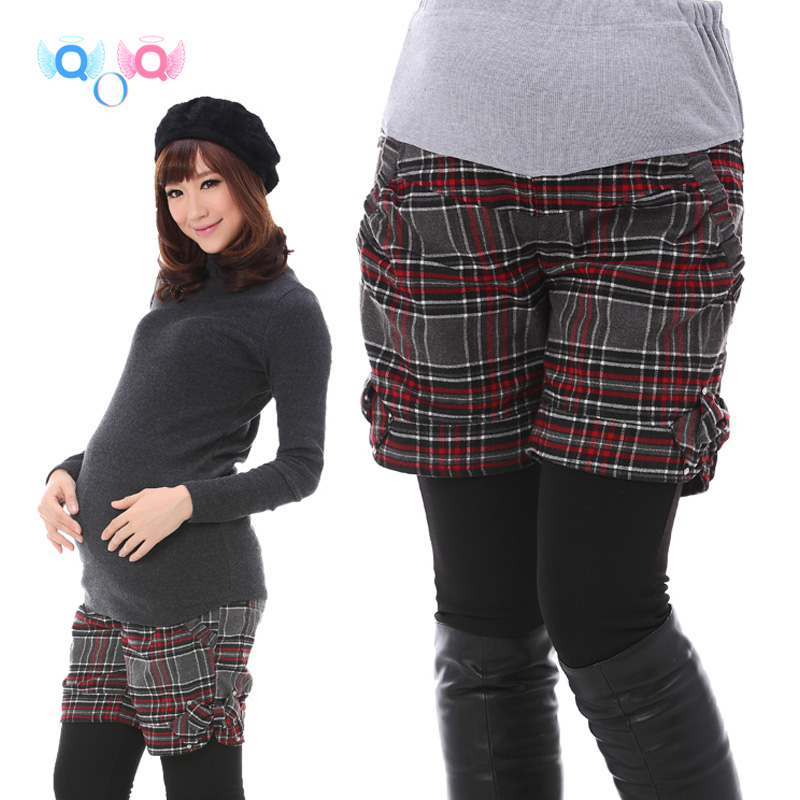Autumn and winter maternity clothing maternity boot cut jeans shorts plus size thickening woolen shorts