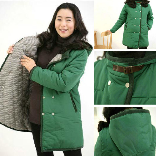 Autumn and winter maternity clothing maternity wadded jacket thickening thermal top outerwear with a hood cold-proof