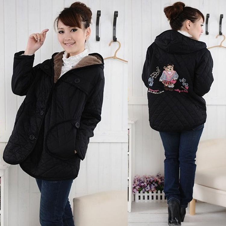 Autumn and winter maternity clothing maternity winter maternity wadded jacket maternity cotton-padded jacket hooded maternity