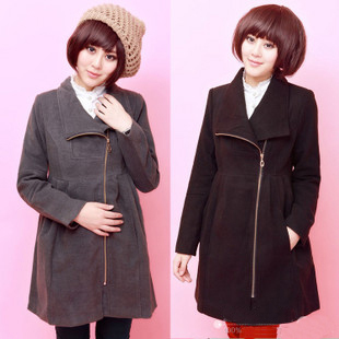 Autumn and winter maternity clothing outerwear fashion medium-long maternity trench woolen overcoat outerwear