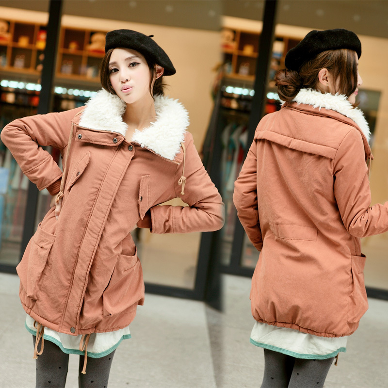 Autumn and winter maternity clothing thickening large lapel maternity trench maternity overcoat maternity outerwear d8058