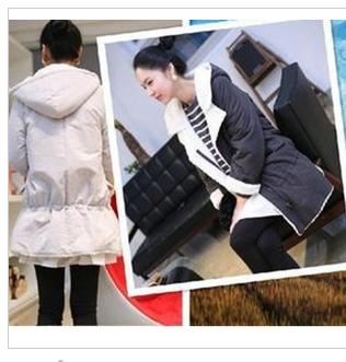Autumn and winter maternity clothing thickening large lapel maternity wadded jacket cotton-padded jacket zipper-up maternity