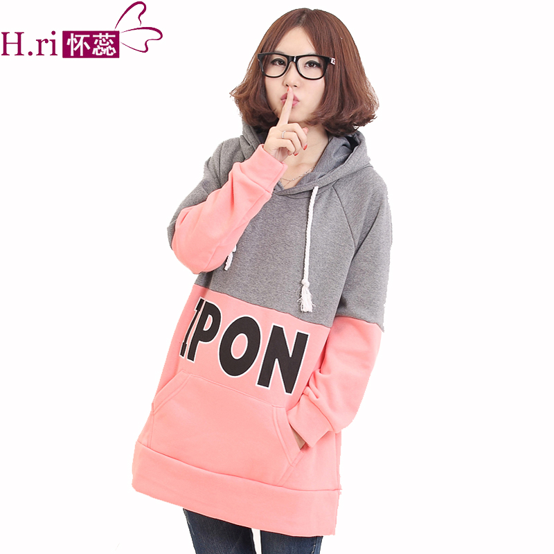 Autumn and winter maternity clothing winter maternity outerwear plus velvet thickening autumn and winter maternity hooded