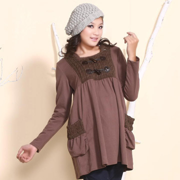 Autumn and winter maternity clothing with a hood massifs maternity top