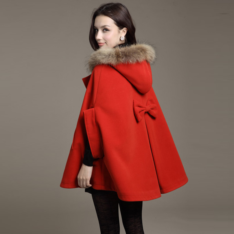 Autumn and winter maternity clothing wool coat cloak overcoat quality fur collar woolen fashion outerwear