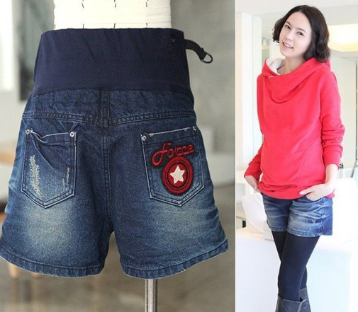 Autumn and winter maternity denim shorts maternity pants shorts boot cut jeans