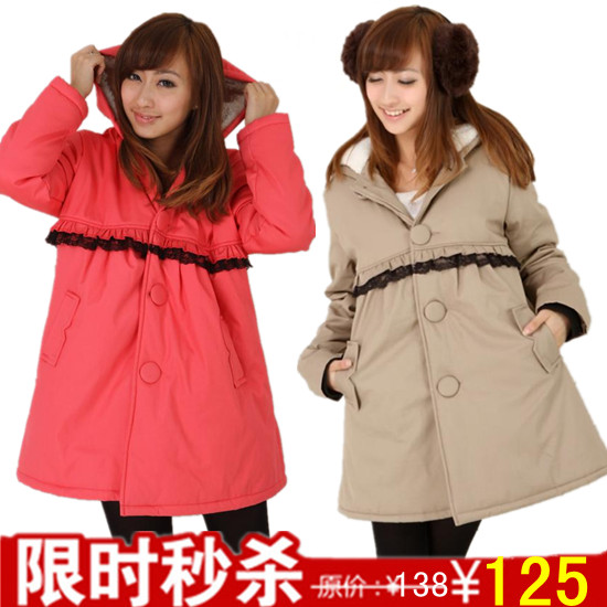 autumn and winter maternity outerwear maternity wadded jacket berber fleece maternity thickening thermal Maternity Coat