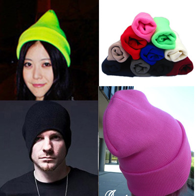 Autumn and winter mens and women's solid color paintless wire  knitted hat hip-hop cap freeshipping