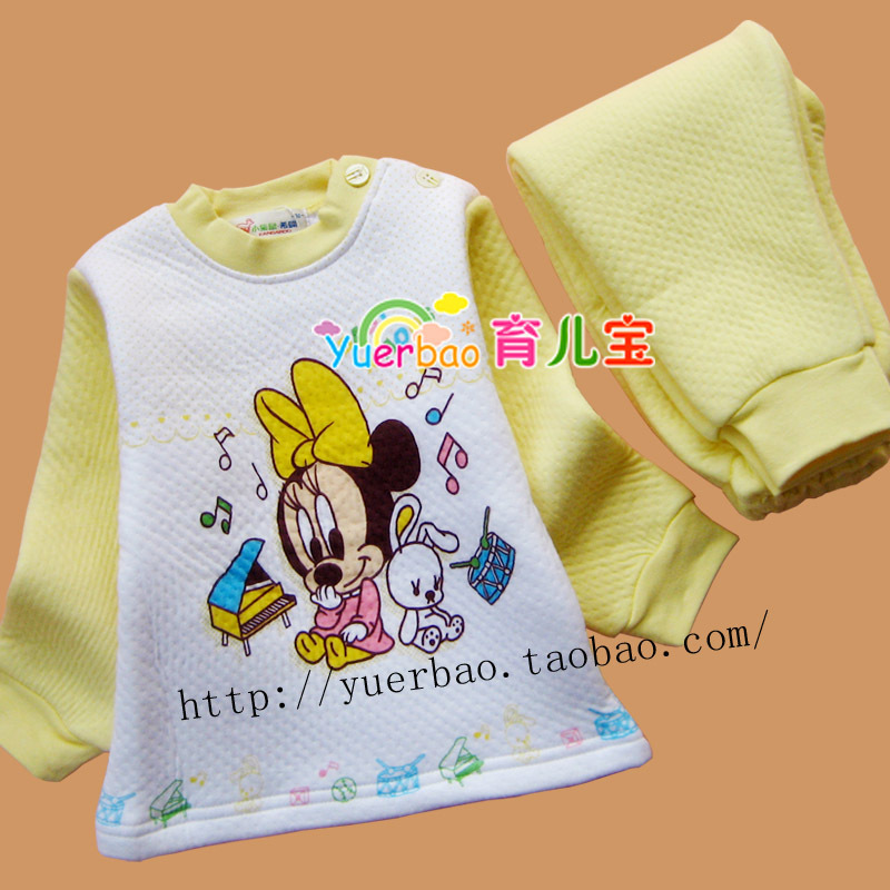 Autumn and winter MINNIE child thermal underwear long johns long johns set buckle open file 1 - 3 years old