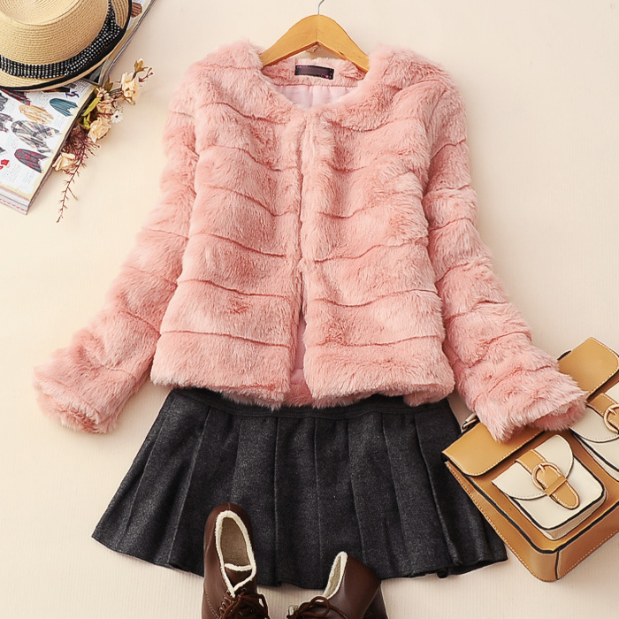 Autumn and winter new arrival top women's outerwear long-sleeve 2012 o-neck thermal fur coat , free shipping