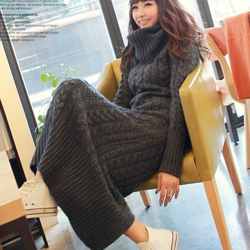 Autumn and winter New products women's clothing/Turtleneck Knitted sweater/Warm coat/Jumpsuit skirt Free shipping