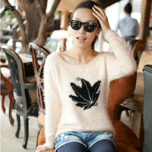 Autumn and winter plush sweet o-neck slim thermal sweater 2013 sweater